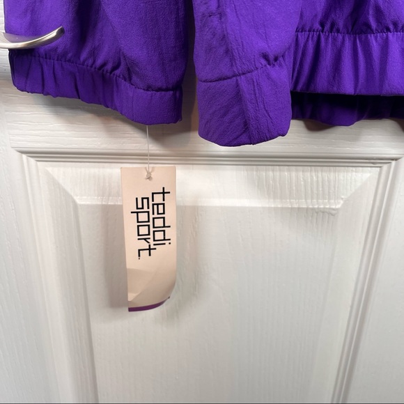 Vintage Teddi Sport Purple Lightweight Jacket Shoulder Pads NWT Sz M - Picture 11 of 12